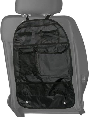 Diuyzoc Sac de rangement pour siège arrière de voiture, organiseur de tapis de siège arrière, avec plusieurs poches, imperméable, réglable, 58 cm, noir, pour voiture, camion, camping-car, voiture de