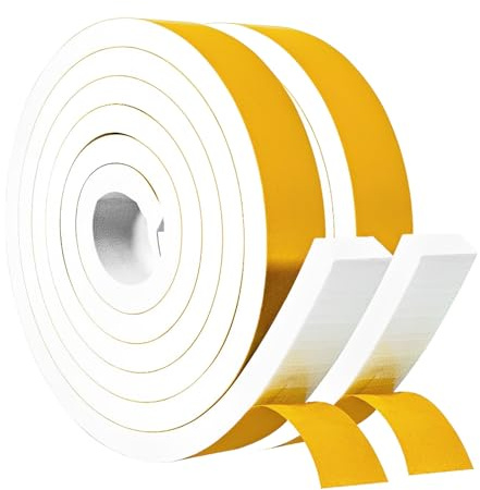 Logei Bande d'étanchéité autocollante en caoutchouc, pour portes, fenêtres, isolation phonique, collision, 25 mm (l) x 10 mm (D)/4 m