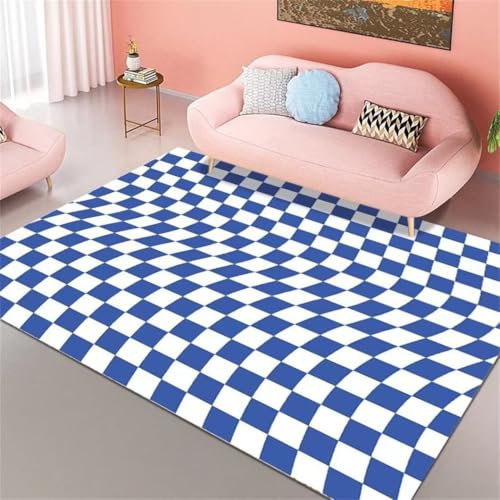 DJHWWD Teppich Auslegeware Antirutsch Flur schwarz-weiß Schlafzimmer rechteckigen Anti-Rutsch feuchtigkeitsbeständig Baby Mädchen für kinderzimmer 60X90CM