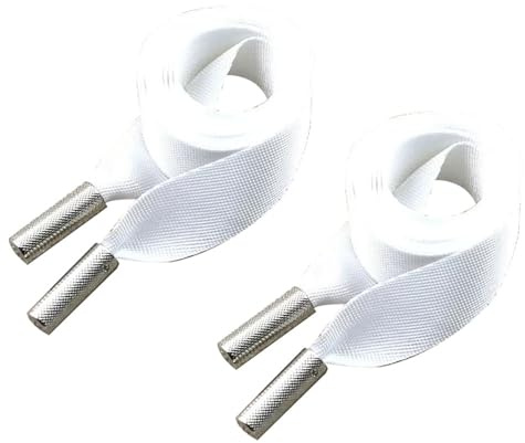 2 x weiße, flache Kordel, Ersatzkordel, 2 x 1,4 m, Polyester-Kordel, Universalschnur für Sweatshirts, Shorts, Hoodies