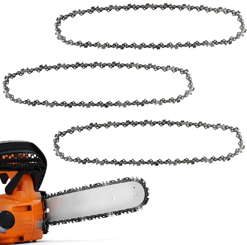 3-Pack 12 Zoll Kettensägekette 3/8LP 45 TG 1,1 mm 30 cm Rückschlagsarme kette kompatibel mit Bosch AKE30Li AKE30S, Ryobi OCS1830, Husqvana, Greenworks und mehr(3pcs-12 inch)