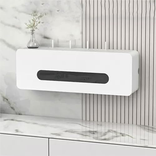 Home Essentials,Wireless WiFi Router Shelf Storage Box, Wall Mounted Solid Wood Router Organizer for Cord Management