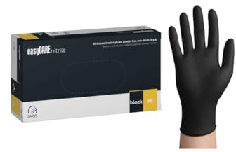 easyCare Nitrile Black Nitrilhandschuhe Einmalhandschuhe AQL 1.0 latexfrei puderfrei 100 Stk Größe - M