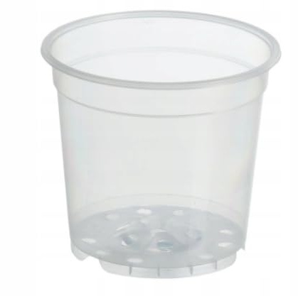 DomoDomo Pot de fleurs transparent en plastique de 15 cm, résistant aux UV, circulation efficace de l'eau, trous