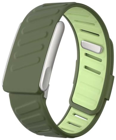Whoop MG-Band, robustes Komfort-Silikon-Armband, kompatibel mit WHOOP 5, strapazierfähiges, weiches Silikon, Sportschlaufen-Ersatzbänder für Männer und Frauen, mit Metallrahmen-Anschluss (Grün