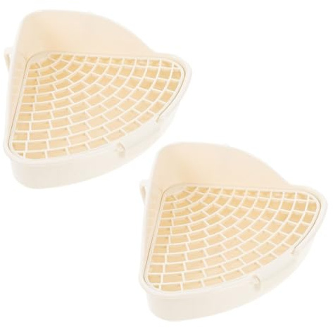 DIYEAH 2pièces Pot Apprentissage pour Lapins Toilette pour Cage à Lapins Accessoire pour Cage à Hamsters Bac à Litière Grande Capacité Forme Triangulaire Design Élégant