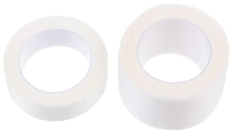 HOODANCOS Silk Fabric Adhesive Tape 2pcs Set (1.25cm x 5m 2.5cm x 5m) Breathable Hypoallergenic Dressing Tape for Hospital and Home Use