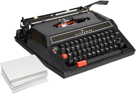 Klassische Schreibmaschine Alt Retro Typewriter Mechanical Alte Schreibmaschine Funktionsfähig Für Büro Dekoration Und Display(Black)