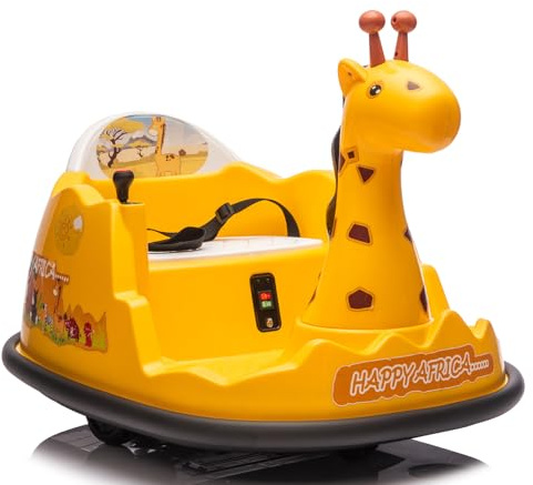Coche De Parachoques para Niños De 2 a 5 Años, Auto Eléctrico Chocador 6 v con Rotación De 360°, Luces LED, Mando a Distancia y Música,Vehículo Montable De Batería Niños, Capacidad De 30 kg