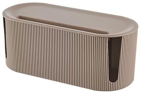 OITHJTIRP Cable Management Box Large Capacity Cord Organizer with Functional Design for Home Brown