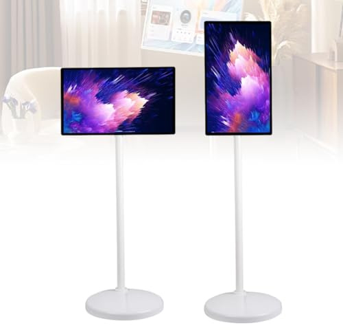 KAIKAFEI Télévision Portable sur roulettes, Moniteur 32 Pouces Tactile 4K, Android 14 OS, Batterie Rechargeable, Parfait pour Le Streaming,avec Télécommande, La Maison et Les Événements Extérieurs