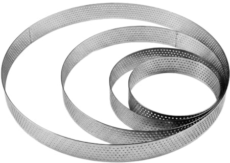 4 Pièces Cercle à Pâtisserie, 8/10/15/21 cm Cercle à Tarte Perforé | Anneaux à Tartes Ronds en Acier Inoxydable, Résistants à la Chaleur, pour Quiches, Gâteaux, Mousse