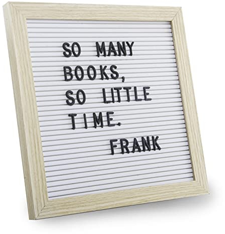 Letter Board, C Crystal Lemon Kompakte Filz-Buchstabentafel (25 x 25 cm) – Rustikaler Rahmen, Weißes Filz, 336 nicht vorgeschnittene Zeichen für individuelle Gestaltung