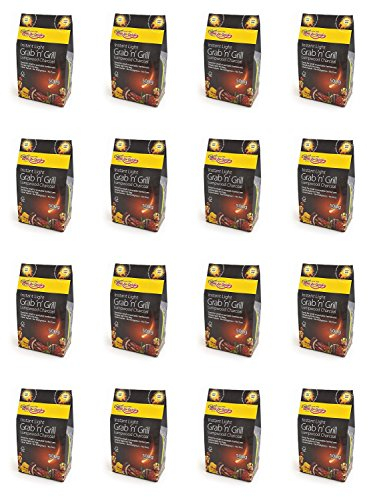 16 X Bar – Be Quick luce istantaneo Grab & Grill di borsa. lumpw ood Carbone di legno 500 G ideale per picnic Barbecue bollitore barbecue, fuoco cifre, e molto altro ancora. Semplice Luce e cucinare.