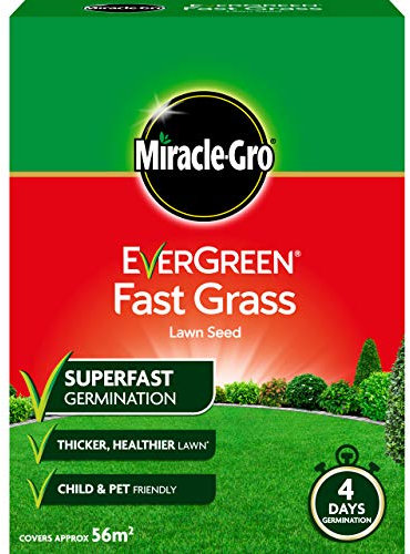Miracle-Gro EverGreen Fast Grass Lawn Seed 1.6 kg - 56 m2, Gold