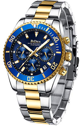 BIDEN Orologio Analogico al Quarzo Giapponese Uomo con Cinturino in Acciaio Inossidabile 163_SML