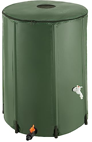 TecTake® Contenitore per Acqua Piovana, Serbatoio Cisterna Recupero Acqua Piovana, Pieghevole, Antidebordante, Inossidabile, con Griglia di Protezione, Serbatoio Acqua Richiudibile - 380 L