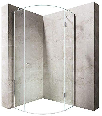 Durovin Bathrooms 800 x 800mm Quadrant Frameless Shower Enclosure - Hinged Door Corner Entry - 8mm Safety Clear Glass