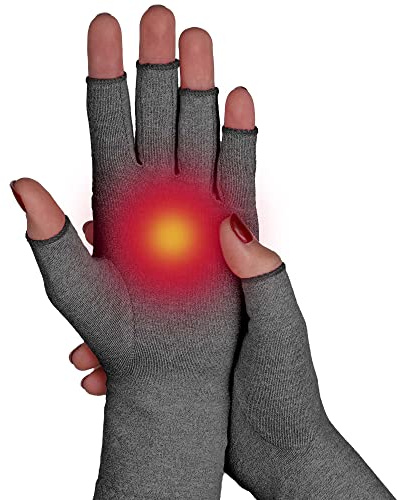 SULPO Guanti a compressione – Guanti caldi senza dita – Tutore per alleviare reumatismi, artrosi, artrite, tendinite, sindrome del tunnel carpale – Taglie: S, M, L