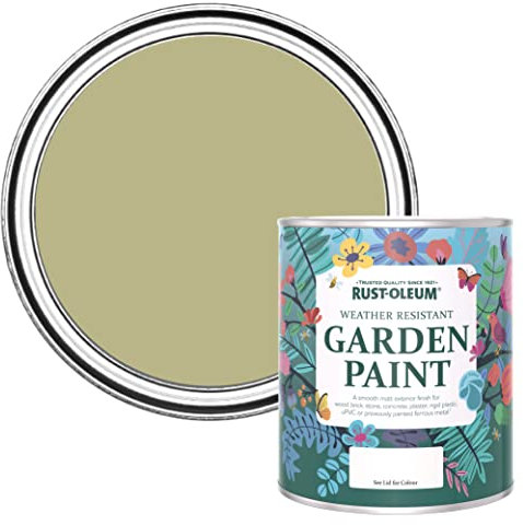 Rust-Oleum Peinture Verte Résistante à l'humidité pour Jardins, Finition Mate - Vert sauge 750ml