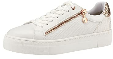 Tamaris Zapatos cómodos para Mujer, Zapatos con Cordones, Plantilla Intercambiable, Blanco Wht Rosegold C, 43 EU