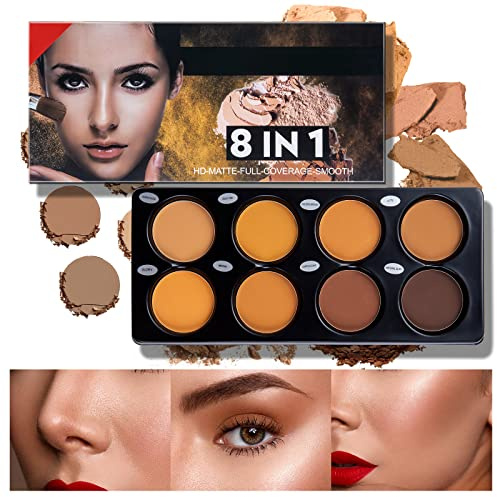 Beteligir Palette de Contour et Surbrillance 8 Couleurs - Kit de Maquillage Fond de Teint en Poudre, Bronzer - Clair à Moyen