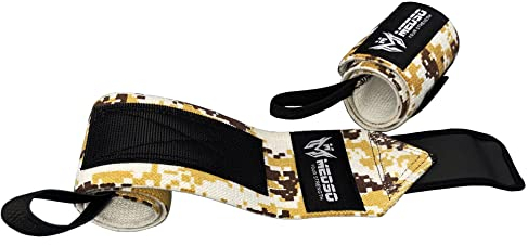 MEDSO DIGITAL CAMO Wrist Wraps for Weightlifting,Powerlifting,Deadlifting Best Support for Gym & Brace Your Wrists to lift Heavier, Avoid Injury for men women (Digital Camo Yellow)