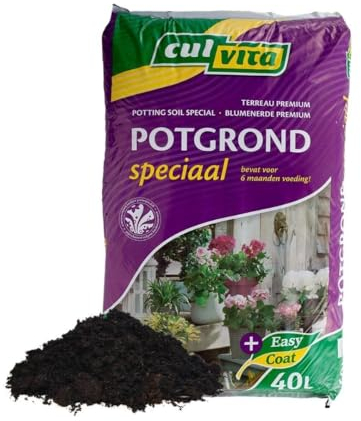 Culvita - Blumenerde Spezial mit 6 Monaten Nährstoffversorgung 40 Liter - Premium-Erde für Zimmerpflanzen & Gartenpflanzen- inklusive EasyCoat Pflanzennahrung