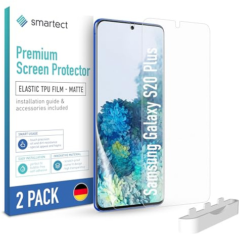smartect TPU Schutzfolie 2 Stück Matt für Samsung Galaxy S20 Plus | HD Panzerfolie Anti-Kratzer, Displayschutz entspiegelt, Blasenfrei, Fingerabdruck kompatibel, Hüllenfreundlich