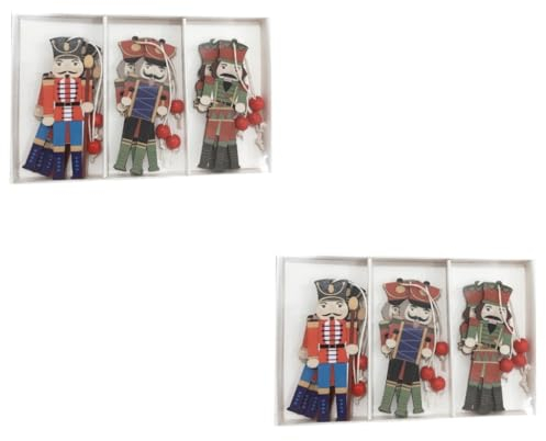 Alipis 18pièces Pendentifs Bois Colorés pour Décoration De Noël Ornements Bois De Soldat pour Fêtes Et Bricolages