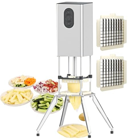 forplubossmmp Picadora Eléctrica De Verduras para Uso Comercial - 200W - Cortadora Eléctrica De Acero Inoxidable - Cortadora Eléctrica De Patatas Fritas para Restaurante, Tienda De Fideos, Pastelería