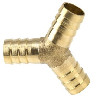 MACHSWON 14mm Brass Hose Barb Fitting Y Shape 3 Way Connector Barbed Splitter Fitting Splicer for Water Fuel Air