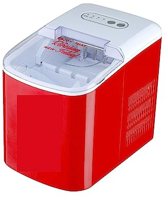 Xumh2024-3 Camping Macchina for la Produzione di cubetti di Ghiaccio Automatica Portatile compatta da banco con Finestra visibile 26 kg 24 Ore Rossa per Casa/Cucina/Bar
