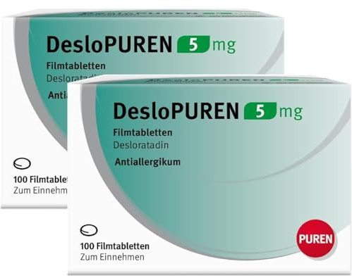 DesloPUREN 2x 100 Stück - Antiallergikum zur Linderung von Heuschnupfen & Juckreiz bei Urtikaria, langanhaltende Wirkung, einfache Einnahme