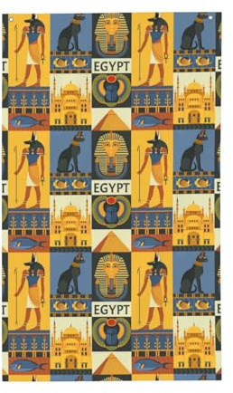 Ancient Egypt Tribe Series Drapeau décoratif toutes saisons Imprimé sur un seul côté Intérieur Extérieur Transparent