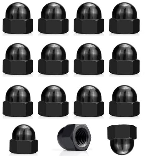 SHULLIN 12 Stc Hutmuttern M10 Edelstahl Kappenmuttern Hutmutter | Hohe Form Sechskant Gewindestange Hutmuttern Hochwertige Kappenmuttern Verzinkt Hutmutter Für Schrauben Gewindebolzen (M10)