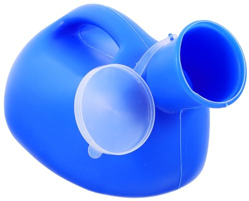 Tragbares Ml Urinal mit Deckel aus Kunststoff für Erwachsene | Auslaufsicher, Große Kapazität, Leicht zu Reinigen, Blau, für Zuhause und Autofahrten, für Ältere Menschen
