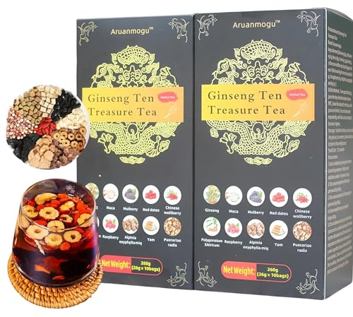 260g Ginseng ten Treasures Kidney Tea,Natural Kidney Cleanse Detox Tea for Women & Men
