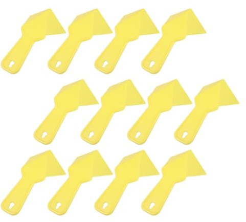 HONMEET Llana para Esquinas de Yeso de Plástico Amarillo, Paquete de 12 Piezas, Herramienta Ligera Uno para Esquinas Interiores y Exteriores