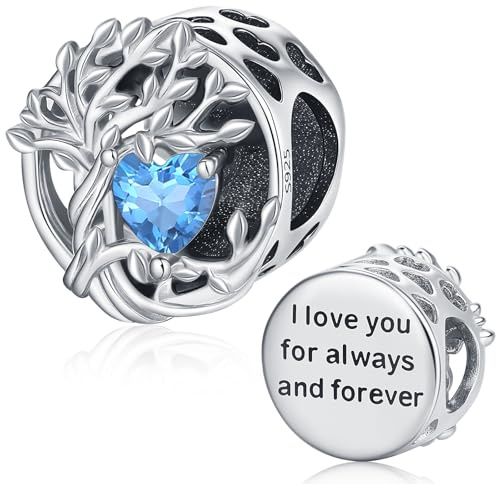 Charms Arbre de vie, Breloque en Argent Sterling 925 pour Pandora, Perles Arbre Généalogique Femme et Breloque Bead Compatible pour Européen Bracelets, Cadeaux significatifs pour Femme