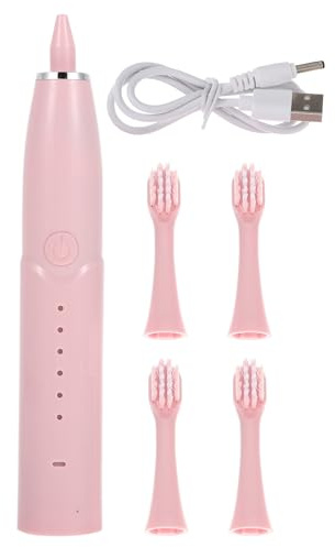 WOFASHPURET Elektrische Kinderzahnbürste Cartoon Design mit 400 Mah Akku und Weichen Borsten für Schonende Reinigung von Zahnfleisch und Zahnschmelz Rosa Abs Material Tragbar