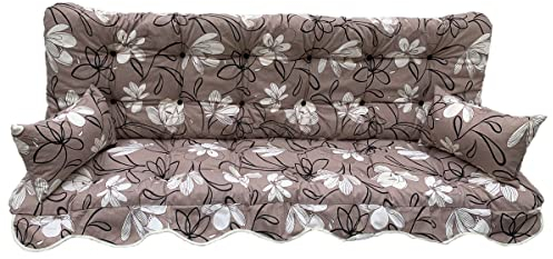 Adlatus-Kühnemuth Polsterauflage Hollywoodschaukel 180x50 Modell 152 wunderschönes modernes Design in den Farben Taupe, weiß,schwarz