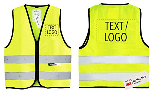 Salzmann Gilet de sécurité pour enfants avec logo personnalisable - Veste à haute visibilité pour les enfants - Fabriquée avec le matériau réfléchissant 3M