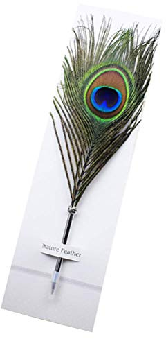 Deashun Pfauenfeder-Kugelschreiber, schwarze Tinte, natürliche Federkiel, Kugelschreiber für Schule, Unterschriften, Geburtstag, Hochzeit, Geschenk