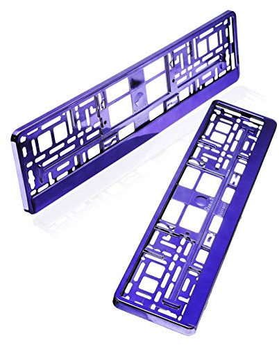 baytronic Kennzeichenhalter Hochglanz 2er Set (Violett-Chrom)