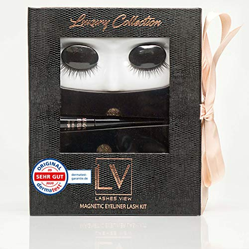 Premium Magnetische Wimpern und Eyeliner inkl. Cleanser im 3er Set HW29 Luxury Collection cateye look soft lashes Kit, ideal zum Mitnehmen. Wasserfest langanhaltend, einfache Anwendung ohne kleben.