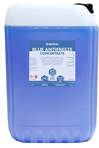 Hexeal Blue Antifreeze 25L – 25L of High Concentrate Long Life Engine Coolant & Antifreeze for Cars & Vans – Summer & Winter – All Year Freeze Protection to -37 Degrees Celsius