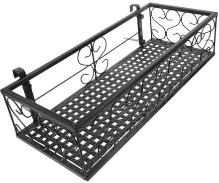 Yardwe 1pezzi Portavasi Da Balcone Nero Supporto Per Piante Sospeso Per Recinzioni Stabile e Resistente Per Esterni e Interni