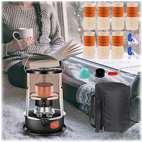 Petroleumofen Heizofen 4.5 L, Tragbarer Heizen Ohne Strom Innen, Effizienter Petroleumheizung, Mit 7 Dochten Und 2 Handschuhen, Mit Löschautomatik ölheizung, Für Camping Kochen Oder Braten