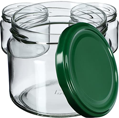 KADAX Barattoli per conserve con tappo a vite, vasetti per marmellate, confetture, miele, vasetti con tappo a vite (verde/10 pezzi)